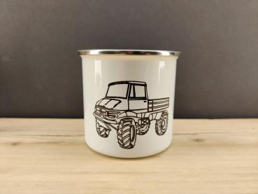 Unimog 406 Oldtimer Emaille Tasse